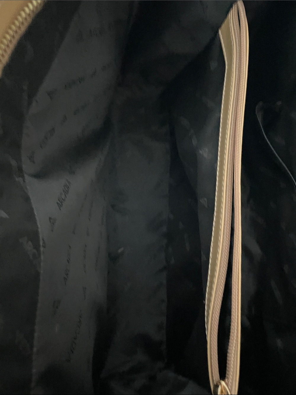 Arcadia Patent Leather Tote Bag with Tan Handles - Black - Picture 7 of 14